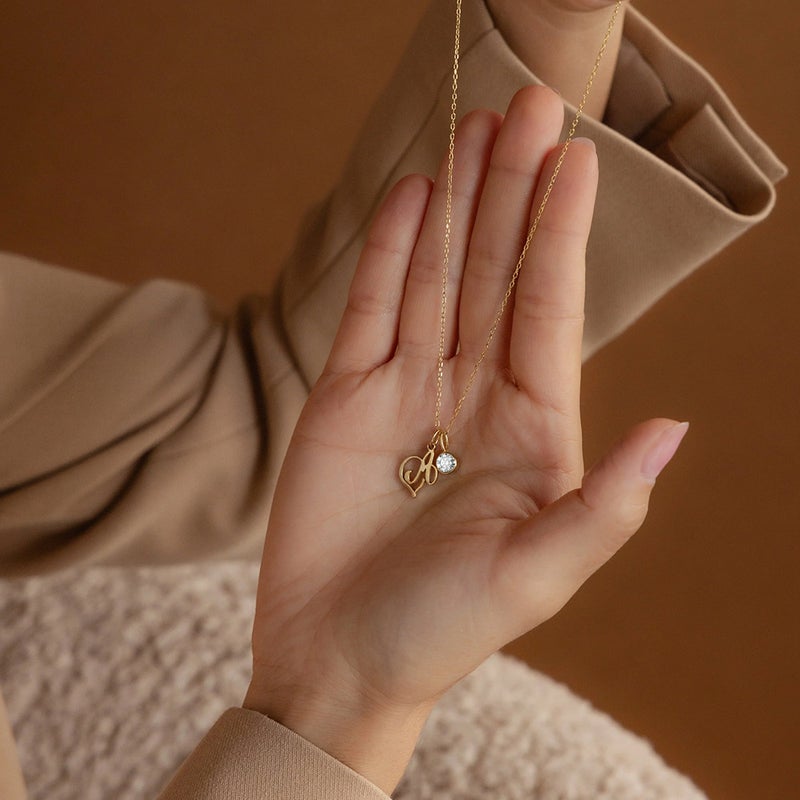 St.Delan New 26 Letter Necklace Versatile Personality Stainless Steel Diy Birthstone Necklace Pendant - Image 5